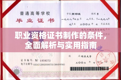 贵港职业资格证书制作的条件，全面解析与实用指南